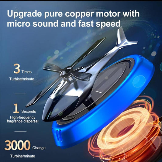 Luxury Solar Powered Rotating Helicopter Car Air Freshener - Premium Dashboard Decor Automatic Rotating Propeller