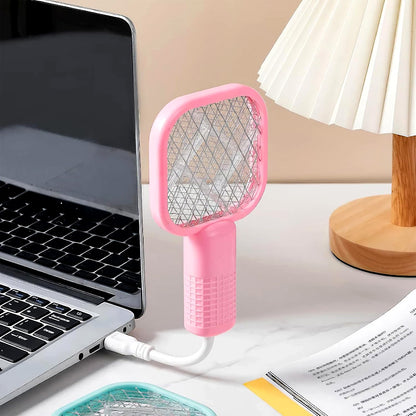 2-in-1 USB Rechargeable Mosquito Killer Lamp – Portable Electric Fly Swatter & UV Light Insect Trap for Home, Bedroom & Office