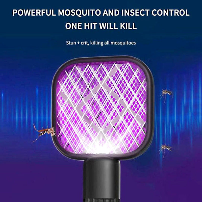 2-in-1 USB Rechargeable Mosquito Killer Lamp – Portable Electric Fly Swatter & UV Light Insect Trap for Home, Bedroom & Office