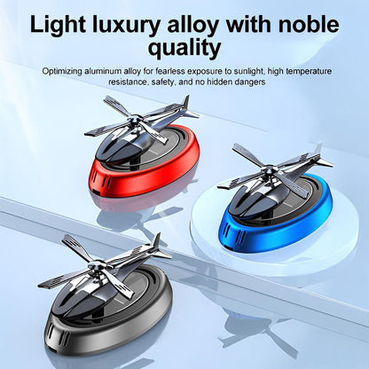 Luxury Solar Powered Rotating Helicopter Car Air Freshener - Premium Dashboard Decor Automatic Rotating Propeller
