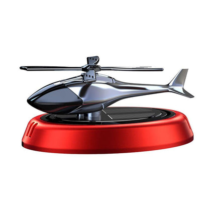 Luxury Solar Powered Rotating Helicopter Car Air Freshener - Premium Dashboard Decor Automatic Rotating Propeller