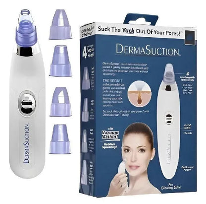 DermaSuction Professional Pore Cleaning Device – Vacuum Blackhead Remover with 4 Interchangeable Heads