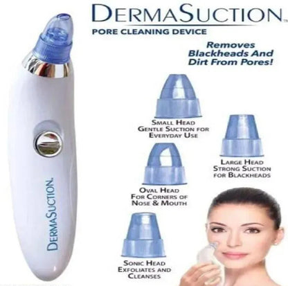 DermaSuction Professional Pore Cleaning Device – Vacuum Blackhead Remover with 4 Interchangeable Heads
