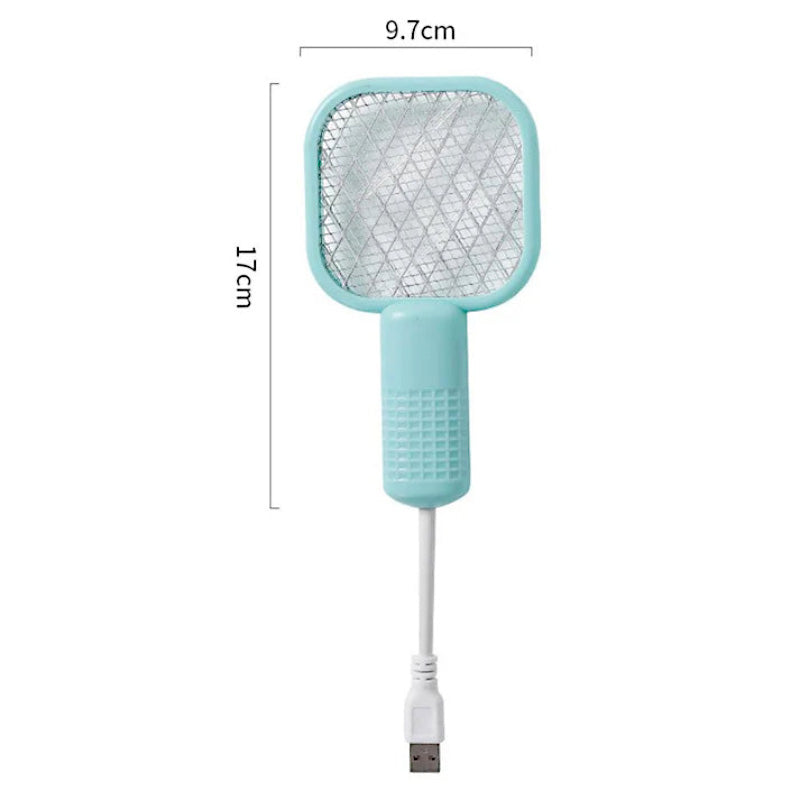 2-in-1 USB Rechargeable Mosquito Killer Lamp – Portable Electric Fly Swatter & UV Light Insect Trap for Home, Bedroom & Office