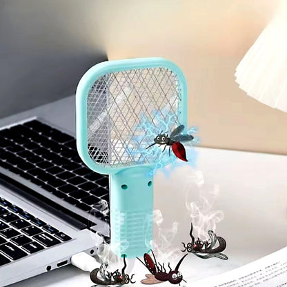 2-in-1 USB Rechargeable Mosquito Killer Lamp – Portable Electric Fly Swatter & UV Light Insect Trap for Home, Bedroom & Office